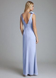 Azazie Taro Final Sale Agave Sheath Bow Chiffon Dress image2