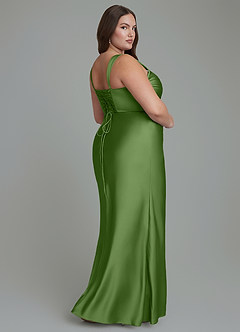 Azazie Agustina Robes de demoiselle d'honneur Robe Sirène en Satin extensible Corset Basilic image8