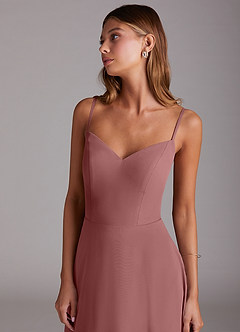Azazie Marley Bridesmaid Dresses Desert Rose A-Line Off the Shoulder Chiffon Convertible Dress image2