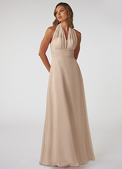 Azazie Fifi Bridesmaid Dresses Taupe A-Line Strapless Chiffon Convertible Dress image6