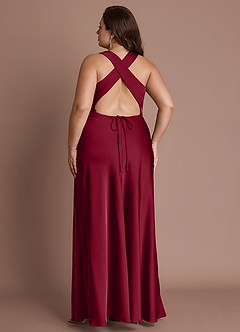 Evadne Merlot Open Back Dress image11