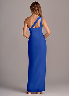 Azazie Tatianna Jurken voor bruidsmeisjes Jurk van Chiffon met Kolom One-Shoulder Koningsblauw image2