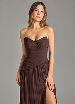 Azazie Becka Bridesmaid Dresses Ganache A-Line Strapless Chiffon Dress image6