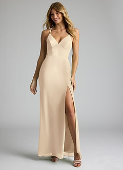 Azazie Becca Suknie dla druhen Osłona Szyfon Do ziemi Sukienka image3