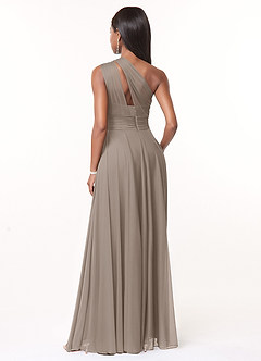 Azazie Charlize Bridesmaid Dresses A-Line One Shoulder Mesh Floor-Length Dress image5