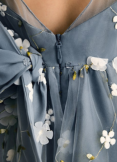 Azazie Elowen Robe Demoiselle D'honneur Fillette Robe Trapèze en Dentelle Encolure en Forme de Cœur Neptune image7