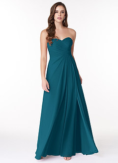 Azazie Arabella Allure Bridesmaid Dresses Ink Blue A-Line Sweetheart Neckline Chiffon Convertible Dress image4
