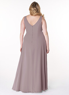 Azazie Kori Brautjungfernkleider A-Linie Plissee Chiffon Kleid Dämmerung image7