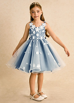 Azazie Junebug Flower Girl Dresses Ivory Twilight Ball-Gown Lace Tulle Dress image6