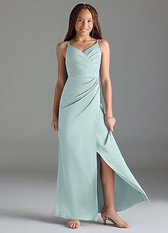 Azazie Maci Junior Klä av Sjöjungfru i Stretch Satin Plisserad image3