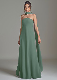 Azazie Ilana Suknie dla druhen Linia A Bez ramiączek Szyfon Do ziemi Sukienka image3