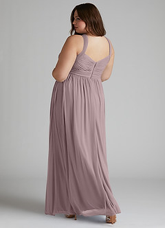 Azazie Hillian Robes de demoiselle d'honneur Robe Trapèze en Maille Dos nu plissé Crépuscule image12