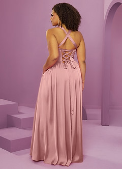 Barbie ♥ Azazie Bridesmaid Dresses Rosette A-Line with Pockets Stretch Satin Dress image14