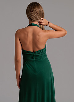 Azazie Tessie Brautjungfernkleider A-Linie Plissee Samt Kleid Smaragd image8