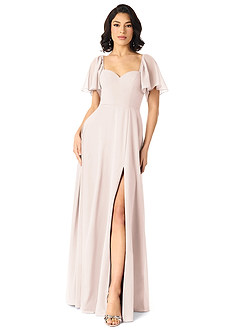 Azazie Chloe Bridesmaid Dresses Rose Petal A-Line Sweetheart Neckline Chiffon Dress image1