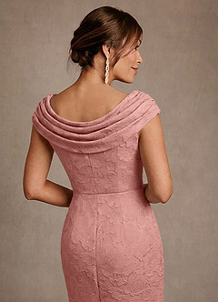 Azazie Irvine Mother of the Bride Dresses Rosette A-Line Pleated Floral Burnout Dress image5