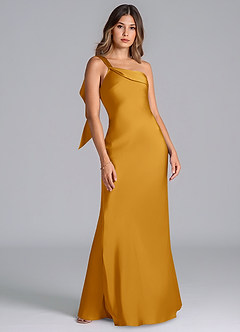 Azazie Driea Brudtärnklänningar Klä av Sjöjungfru i Stretch Satin Ena axeln Knäck image7