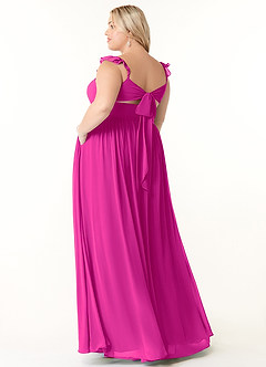 Azazie Metz Bridesmaid Dresses Fuchsia A-Line Sweetheart Ruched Chiffon Dress image10