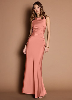 Evadne Coral Open Back Dress image3