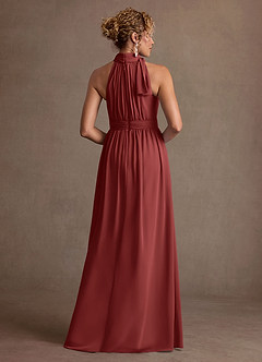 Azazie Antoinette Abiti per la Madre della Sposa Abito A-Line in Chiffon Plissettato Terracotta image2