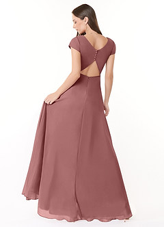 Azazie Hainsly Bridesmaid Dresses Desert Rose A-Line Sweetheart Neckline Chiffon Dress image4