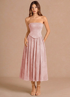 Isaura Powder Pink Midi Dress image3