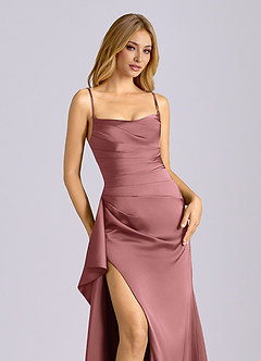 Azazie Sarai Brudtärnklänningar Klä av Tubklänning i Stretch Satin Korsett Ametist image4