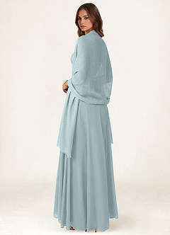 front Azazie Soft Wool Blend Textured Frayed Edge Shawl