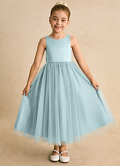 Azazie Solia Robe Demoiselle D'honneur Fillette Robe Princesse en Tulle Arc Brume image2