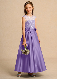 Azazie Candy Girl Flower Girl Klänningar Klä Balklänning i Matt satäng Rosett image7