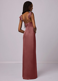 Barbie ♥ Azazie Final Sale Amethyst Sheath Stretch Satin Dress image2