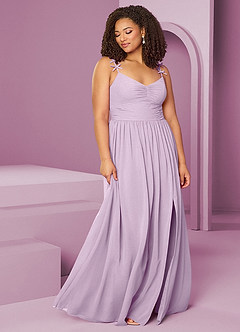 Barbie ♥ Azazie Robes de demoiselle d'honneur Robe Trapèze en Mousseline de soie Plissée Frostiges Flieder image11