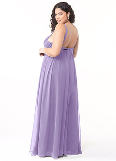 Azazie Aziza Bridesmaid Dresses Lilac A-Line V-Neck Pleated Chiffon Dress image10