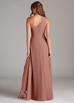 Azazie Brooke Bridesmaid Dresses Cedar Rose A-Line One Shoulder Chiffon Dress image7