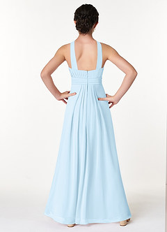Azazie Anthea Junior Sky Blue Pleated Chiffon Dress image2