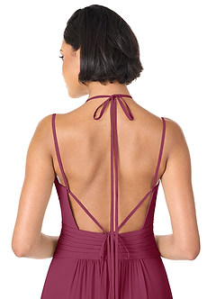 Azazie Farren Abiti da Damigella Abito Convertibile A-Line in Chiffon Plissettato Gelso image6