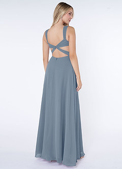 Azazie Nahrin Final Sale Twilight A-Line V-Neck Pleated Chiffon Dress image4
