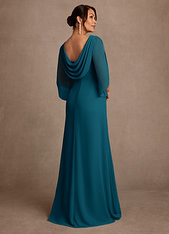Azazie Anaheim Abiti per la Madre della Sposa Abito A-Line in Chiffon Plissettato Blu Inchiostro image2