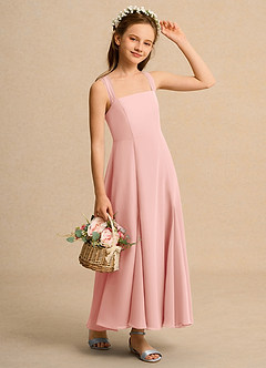 Azazie Tater Junior Formal vestidos de niña de las flores Vestido de Rosetón de Gasa de Corte En A con Plisado image3