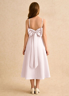 Azazie Jaella Girls Formal Abiti da Ragazza di Fiori Abito A-Line in Raso Opaco Plissettato Rosa Rossore image1