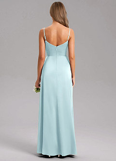 Azazie Azuree Brudtärnklänningar Klä av A-Linje i Stretch Satin Plisserad Molnblått image2