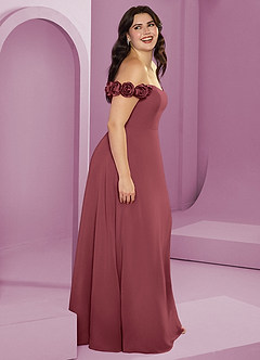 Barbie ♥ Azazie Robes de demoiselle d'honneur Robe Trapèze Convertible en Mousseline de soie Épaule décolletée Merlot image15