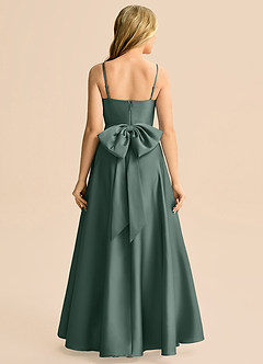 Azazie Rumi Junior Klä av A-Line i Stretch Satin Plisserad image2