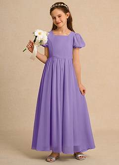 Azazie Joss Flower Girl Dresses Tahiti A-Line with Sleeves Chiffon Dress image9