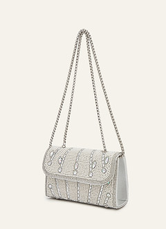 front Sparkling Rhinestone Starburst Evening Bag