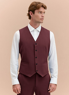 James Cabernet Structured Stretch Suit Vest