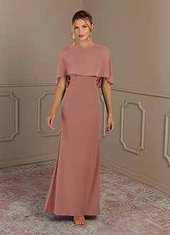 Azazie Dion Mother of the Bride Mekot Vaippa Scoop Stretch Crepe Lattian pituus Pukeutua image3
