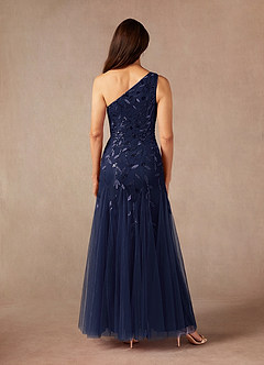 Azazie Backley vestidos de madre de la novia Vestido de Azul Marino Oscuro de Lentejuelas de Sirena image3