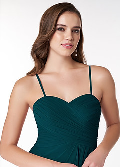 Azazie Arabella Allure Vestidos de damas de honor Vestido de Pino de Gasa de Corte en A Convertible con Escote de Corazón image6