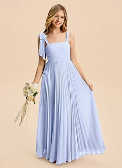 Azazie Rudy Junior Ice A-Line Pleated Chiffon Dress image4